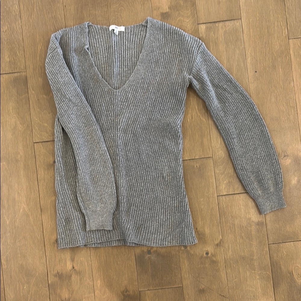 BP Gray V-Neck Knit Sweater